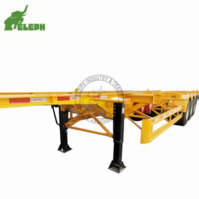 China Heavy Duty American /Germany 13-20Tons 3 Axles 20 Ft Carbon Steel Aluminum Container Skeleton Stock Semi Trailer for sale