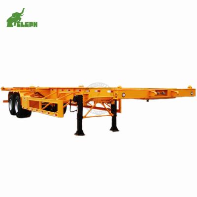 China American /Germany 13-20Tons 2 axles 20 ft container semi trailer skeleton tranporting chassis for sale for sale