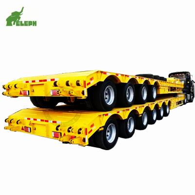 China 13Tons 80t 4 axles lowbed semi trailer loader lowboy 4 axle lowbed semi trailer 4 axle trailer for Malaysia for sale