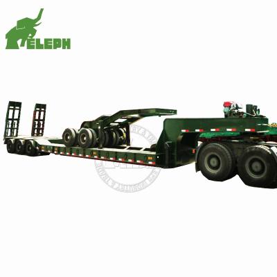 China 6 Axle Truck Trailer 3 Lines 120 150 Ton Towing Hydraulic Line Axle Lowbed Semi Trailer for sale