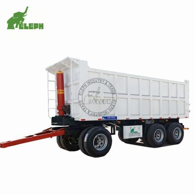 China American /Germany 13-20Tons Heavy Duty Dump Trailer 4 Axles 40t 60ton Bulk Cargo Box Trailer Drawbar Side Tipper Trailer for sale