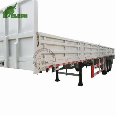 China American Factory 3/4 Axles 40ft Side Wall Cargo Truck Barrier Semi Trailer Lowbed 13-20Tons American Semi Fence Semi Trailer for sale