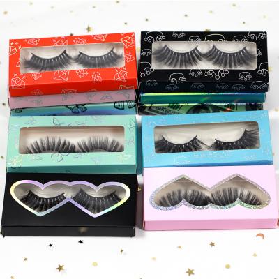 China Wholesale Private Label Thick 25mm 100% Mink Eyelashes With Custom Eyelash Packaging Boxes for sale