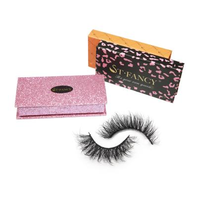 China Fake 25mm Bulk Wholesale FANCY Thick 3d Mink Eyelashes Private by St Mink Eyelashes Custom Packaging Natural for sale