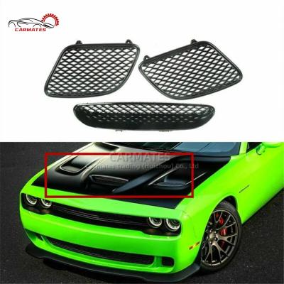 China ABS CARMATES 68184353AB Hood Black Mesh Grille Scoop Set 68184348AC 68184352AB Fits For DODGE CHALLENGER HELLCAT 2015-2019 for sale