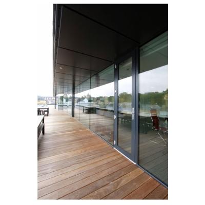 China Heat Insulation Foshan Factory Thermal Cut Tempered Glass Aluminum Swing Curtain Door With Mosquito Net for sale