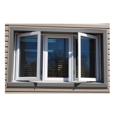 China North American Standard Swing Patio Door Design Tinted Glass Aluminum Sash Windows With Built In Casement Blind Window for sale