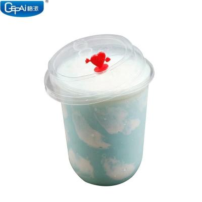 China Eco-friendly 500ml U Shape Disposable Plastic Bubble Tea Cup With Lids Factory Custom Logo for sale