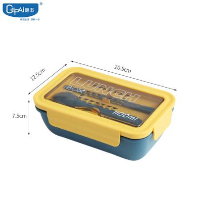 China 2 Compartment Microwavable Healthy Plastic Food Container Lunch Box With Spoon for sale