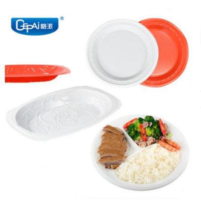 China 10 Inch Disposable Compartment Around Dinner Snack White Wholesale Color Disposable Plastic PS Dish for sale