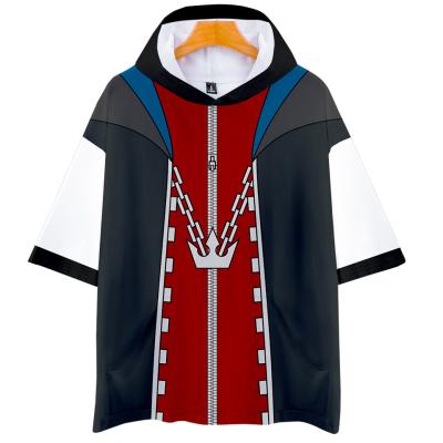 China Wholesale Anti-Shrink College Style Pullover Sleeve Shorts China Hooded T-Shirt For Men for sale