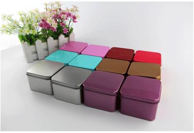 China Square Cookie Shape Candy / Chocolate Tin Boxes , Tea Tin Can for sale