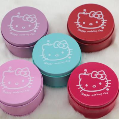 China Cookie Factory Custom Printed Round Shape Candy Chocolate Tin Box Tin Can for sale