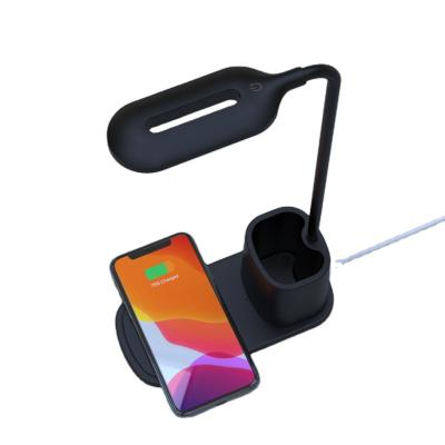 China New Arrival USA Qi-enabled Multi Purpose Desktop Foldable Devices 3 In 1 Wireless Smartphone Charger Dock Station For Apple Iphone for sale