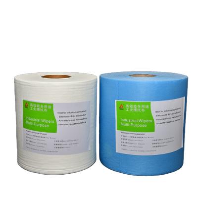 China WIP-X8003Y Best Sustainable Oil Absorb Nonwoven Industrial Elephant Rolls Blue Paper Wipes for sale