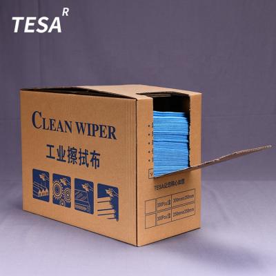 China Sustainable Laser Cut Best Industrial Dust Remover Wipers Cleanroom Blue Polyester Wiper for sale