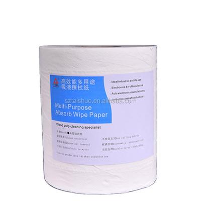 China X3001 Sustainable Wood Pulp Double Laminated Wipe Cleaning Paper Wipes Roll for sale