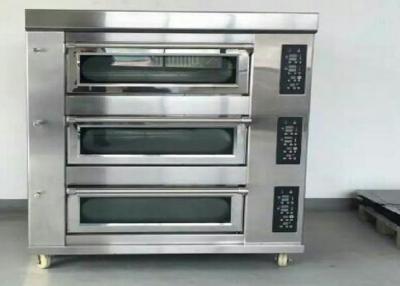 China Oven 3 Dek 9 van het roestvrij staalbaksel Elektrische Dienbladen/de Oven van het Gasdek Te koop