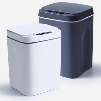 China New Design Large Capacity Slim Sensor Home 12L 14L 16L Smart Logo Mini Garbage Small Trash Can Automatic Custom Trash Can for sale