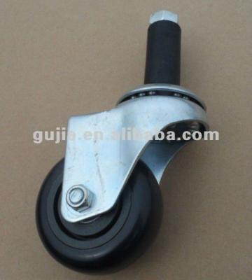 China PU Expansion Ring Stem Swivel 3 Inch Caster PU Wheel for sale