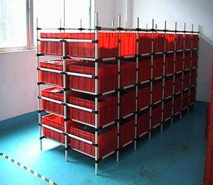 China To assemble warehouse rack plastic coated pipe for diy vertical storage racks for sale