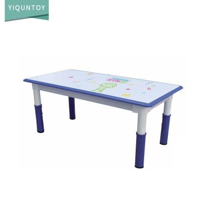 China Cheap Kindergarten Furniture Price Kids Table Rectangular Preschool Plastic Dining Table Long Length for sale