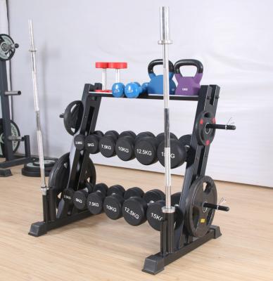 China Wholesale Commercial Home Gym Dumbbell Rack Dumbbell Rack 3 Tier Square Plastic Rack Tube+ABS Material 5*5cm Dumbbell Main Frame Dumbbell Rack for sale