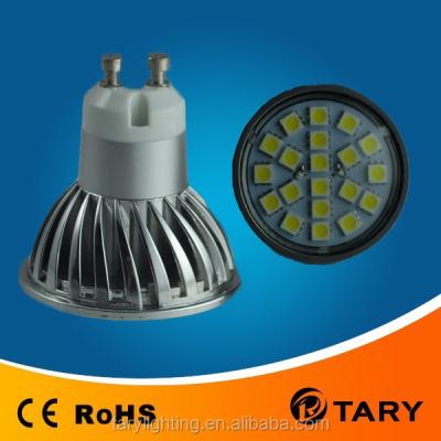 China Aluminum Super Brightness 20 SMD 5050 GU10 LED Spotlight 4W 3W for sale