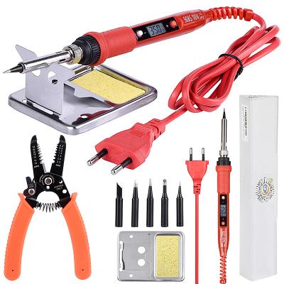 China Wire Stripper Digital Display Electric Soldering Iron Set Repair Tool Crimping Tool For Mobile Phone Repair for sale