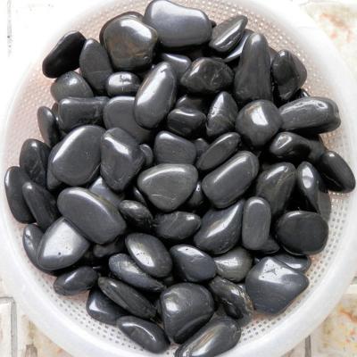 China Buy Contemporary Wholesale Cheap Flint Landscape Decorative Stone Black Pebbles Polished Stones for sale