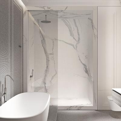 China Rustic Tiles 1200x2400mm Latest Decorative Wall Bathroom Design Luxury For Villa Large Floor White Carrara Marble Tile for sale