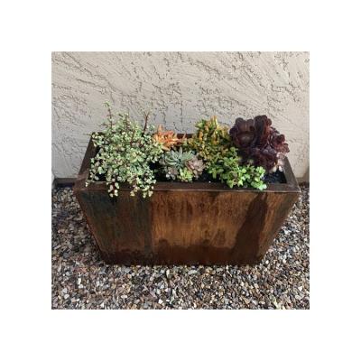 China Modern Planter Box Direct Flower Pots And Corten Steel Outdoor Garden Raised Planters for sale