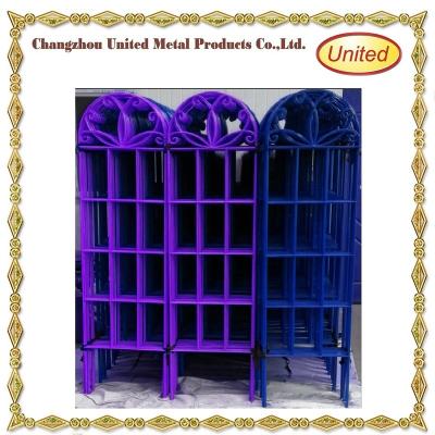 China Easily Assembled Colored Outdoor Decorative Galvanized Steel Square Tube Pipe Wrought Iron Fence Panels for sale