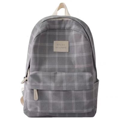 China Others Custom Plaid Student Woman Backpack Cotton Girls Backpack Mochila Travel Bagpack for sale