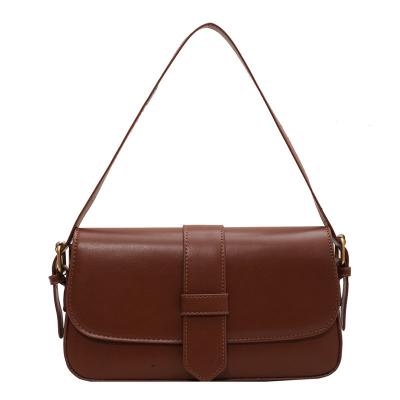 China Young Lady Leather Flap Bags Handbags 2022 Fashion Solid Color PU Ladies Design Water Resistant New Clip For Woman for sale