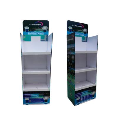 China Advertising Retail Cardboard Floor Display Stand Coffee Bean Chocolate Custom Potato Food Display Stands Promotion Furniture Supermarket for sale