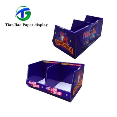 China Retail Store Snack Bar Floor Cardboard Display Floor Belt Countertops Flooring Wooden Display Rack for sale