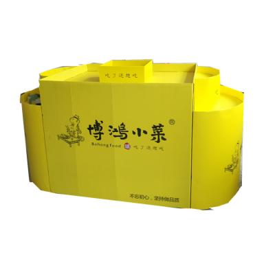 China Retail Store Cardboard Display Custom Paper Stack Show 1/4 1/2 Full Pallet Display Stand In Supermarket For Snacks Promotion for sale