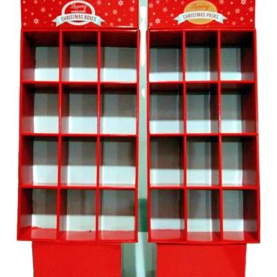 China 350gCCNB+ Corrugated K3 Or K5 Cardboard / Recycled Supermarket Product Display Stand Cardboard Floor Material Multifunction Lattice Layered Display Stand for sale