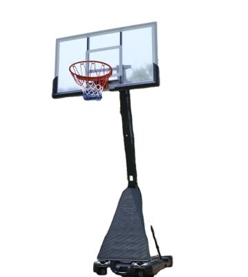 China PE Height Adjustable Basement Movable Basketball Stand For Adult 136x80cm for sale