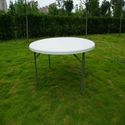 China Cheap Modern Plastic Banquet Wholesale 120cm Easy Carry 4ft Folding Round Table Folding Dining Table for sale