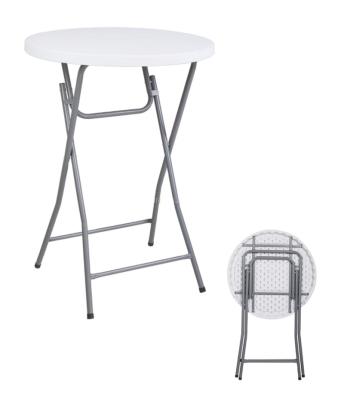 China Cheap Modern White Plastic Round Table Round Table Folding Bar Table for sale