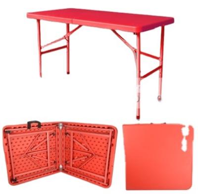 China Modern colorful 4ft times plastic folding table with 4 seats for sale