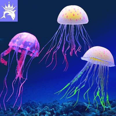 China Silicone aquarium aquarium props simulation headlight Haiyatt jellyfish decorative landscaping silicone jellyfish for sale