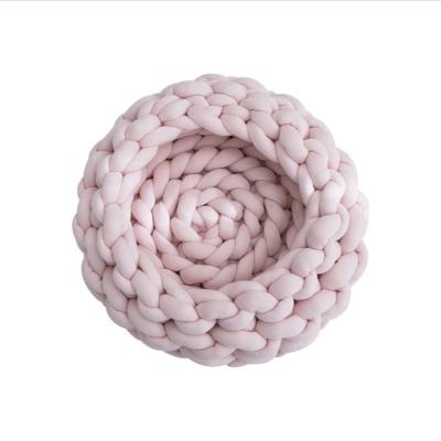 China Fashion Sustainable Cotton Knitted Pet Bed Basket Cat Nest Cozy Cuddler Woven Soft Warm for Dogs and Cats for sale