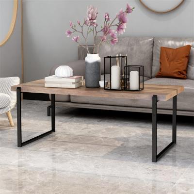 China Modern Brown Storage and Black Coffee Table for Living Room, Home Office, Wood and Metal for sale