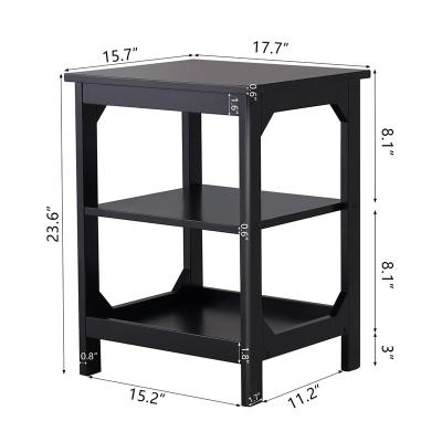 China Storage USA 3 days arrival easy to built black wooden end table set 1pcs for sale wooden nightstand easy to clean for sale