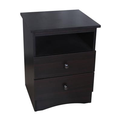 China Home Convertible Black Wooden Bedside Cabinets Bedroom Furniture Modern Nightstand Bedside Table for sale