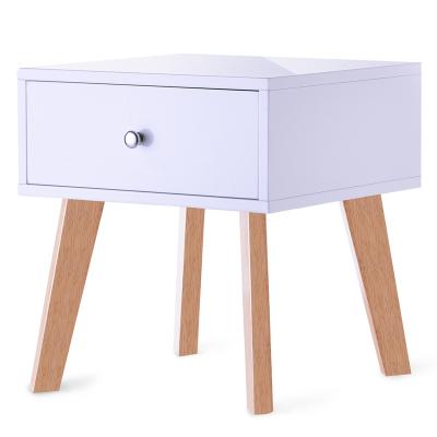 China Vintage Convertible Night Carry Luxury White Wood Bedroom Nightstand Corner Table for sale