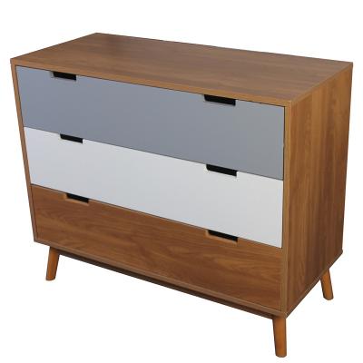 China Modern chic design wooden storage cabinet with 3 drawers, free standing wooden chest for sale